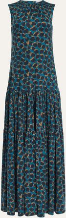 Altuzarra Liza Spotted Jersey Tiered Maxi Dress