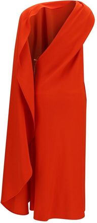 Balenciaga Draped Silk Dress - Red