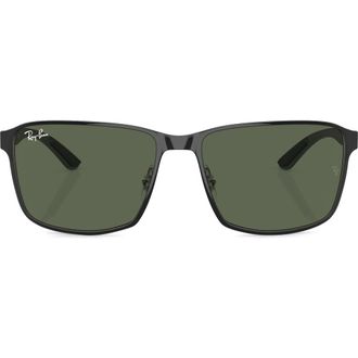 Ray-Ban 59mm Square Gradient Sunglasses in Black Silver at Nordstrom