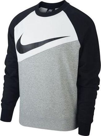 Nike Chest Large Logo Round Neck Colorblock Long Sleeves Pullover Black CV9152-063