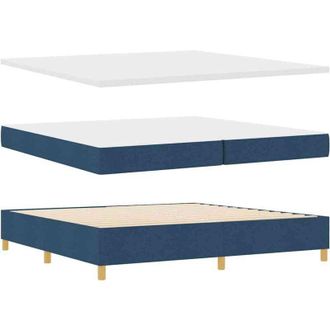 vidaXL Cama Con Somier Y Colch&oacute;n Gris Oscuro 90x190 Cm De Tela Azul Vidaxl