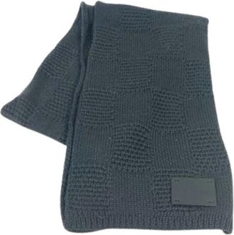 Louis Vuitton Pre-owned Damier lederen tag Stole - unisex - Vintage Accessoires - Grijs - ONE Size - Wol - Vintage