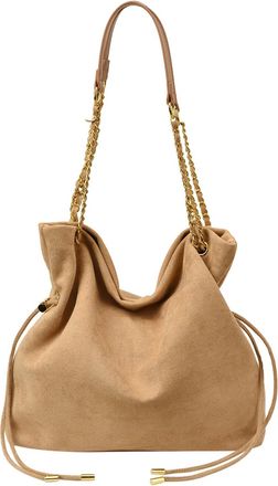Generic Kexpery Womens Frosted PU Drawstring and Chain Large Capacity Handbag for Travel Shopping Daily