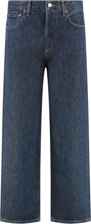 A Gold E Wijde jeans met metalen details - Dames - Regular Fit Jeans - Blauw - W28 - Katoen - Jeans