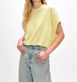 White + Warren Easy Short Sleeve Tshirt In Lemon Sorbet