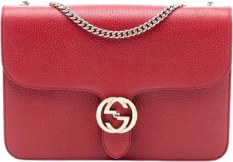 Gucci Pre-owned Shoulder Bags, female, Red, Size: ONE SIZE Pre-owned Flip-Lock Crossbody Bag