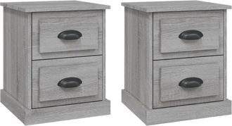 vidaXL Vidaxl - Bedside Cabinets 2 pcs Grey Sonoma 39x39x47.5 cm Engineered Wood