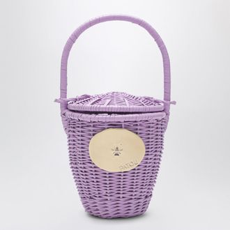 Patou Lilac Wicker Bucket Bag