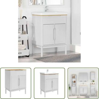 vidaXL Armadio per lavabo - Armadio per Lavabo da Bagno FLORO Bianco 60 x 40 x 80 cm