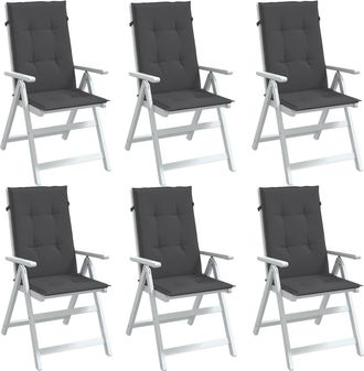 vidaXL Cojines Silla Respaldo Alto 6 Uds Tela Gris Antracita Melange Vidaxl