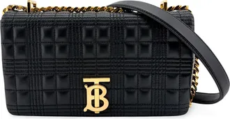 Burberry Lola Bum Quilted Lambskin Black Leather Handbag (Pre-Owned)