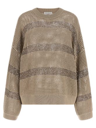Brunello Cucinelli Womens Dazzling Stripes Sweater