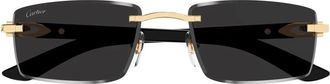 Cartier Accessoires, Dames, Zwart, ONE Size, D&eacute;cor C Zonnebril