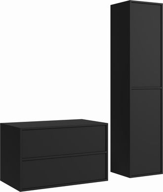 Badplaats Badplaats Mueble De Ba&ntilde;o Mali 80 Cm - Negro Mate - Mueble De Ba