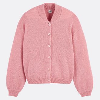 La Redoute Collections Vest met hoog gesloten hals, grof tricot van mixed alpaca