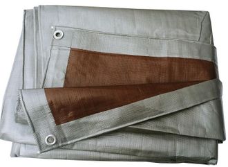 OEM Lona Marr&oacute;n Plateada De 3x4 M De Gran Espesor (210 G/m2)
