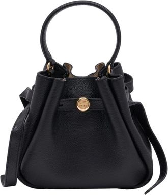 Tory Burch Tassen, Dames, Zwart, ONE Size, Leer, Mini Romy Bucket Bag