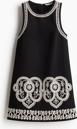 H&M Besticktes Etuikleid - Schwarz