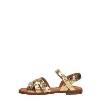 Red-Rag Schoenen, Dames, Geel, 38 EU, Denim, Platte Sandalen