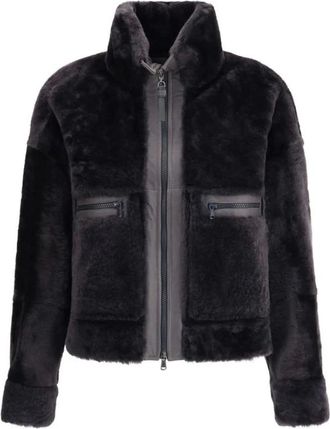 Brunello Cucinelli Jassen, Dames, Zwart, S, Leer, Bontjas