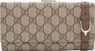 Gucci Beige Gg Supreme Canvas Nice Continental Wallet (Authentic Pre-Loved)