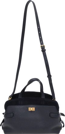 Anya Hindmarch Small Wilson Shoulder Bag in Navy Blue Leather