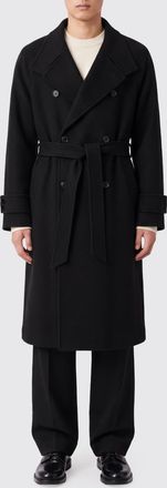 Tagliatore Double-Breasted Wool Blend Long Coat with Belt
