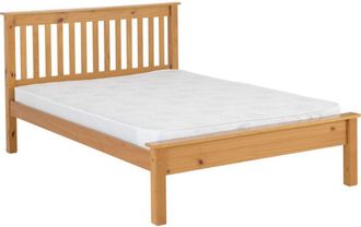 Seconique Monaco 4 Feet 6 Inches Bed Frame Low Foot End - L204 x W147 x H102.5 cm - Antique Pine