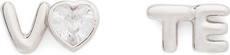 Kate Spade New York Have Your Say Studs Womens Earring Clear/Silver, Cubic Zirconia