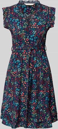 Apricot Minikleid aus reiner Viskose mit floralem Allover-Print in Marine, Gr&ouml;&szlig;e XXL
