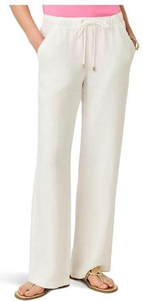 Lilly Pulitzer Brawley Linen Pants Womens Clothing Resort White : XXS 31
