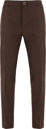 Jacob Cohen Brown Stretch Virgin Wool Pleated Tailored Pants