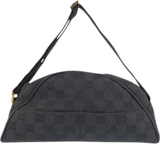 Gucci Pre-owned Halfmoon GG Canvas 2way Bag - Dames - Vintage Schoudertas - Zwart - ONE Size - Vintage