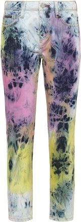 Philipp Plein Jeans, Dames, Veelkleurig, W28, Denim, Tie Dye Bleached Boyfriend Denim Jeans