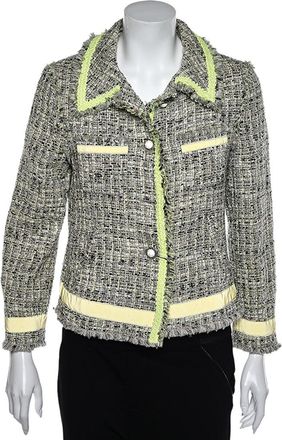 Moschino Cheap And Chic Multicolor Tweed Button Front Jacket