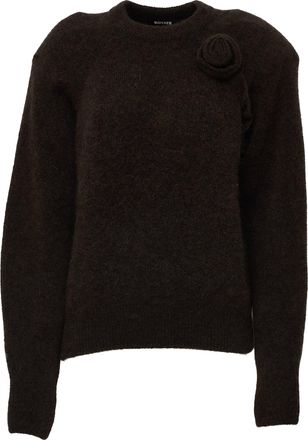 Rotate Andie Floral Shoulder Alpaca-Blend Sweater