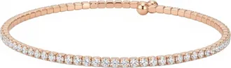 Theia Womens High Quality Cz Bangle In Rose Gold