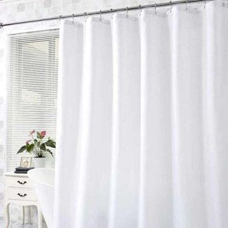 OEM Cortina De Ducha Antimoho, De Poli&eacute;ster Grueso, 120 X 180 Cm, Impermeable, Con Ojales Y Ganchos, Blanca