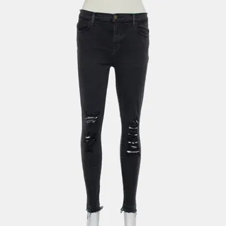 J Brand Dement Black Denim Distressed Alana Jeans