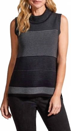 Tribal Sleeveless Cowlneck Sweater In Black