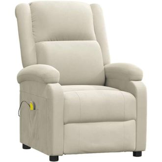 vidaXL Poltrona Massaggiante Crema in Velluto - Vidaxl