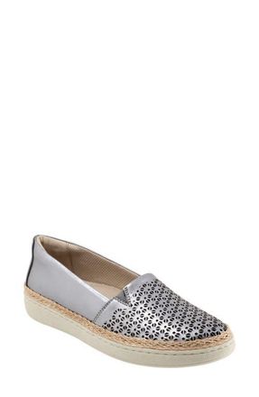 Trotters Accent Perf Espadrille Slip-On Sneaker in Pewter at Nordstrom, Size 10.5