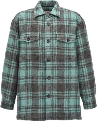 Ami Light Blue Checks Overshirt