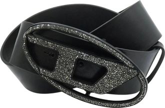 Diesel 2.0 Rocks Belt - Dames - Accessoires - Zwart - Maat: 80 CM Leer