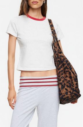 Lioness Clubhouse Cotton Ringer T-Shirt in Grey Marle at Nordstrom, Size X-Large