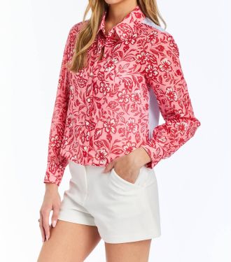 Drew Alexa Floral Blouse In Strawberry