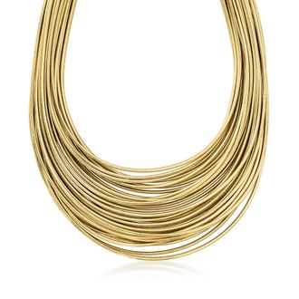 Ross-Simons Italian Multi-Strand Flex Necklace With 18kt Gold Over Sterling