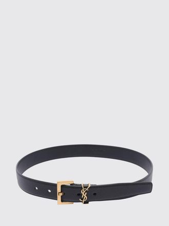 Saint Laurent Cintura in pelle di vitello con monogramma YSL