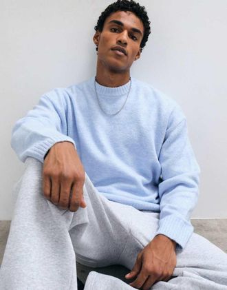 Cotton On maglia boxy girocollo blu m&eacute;lange