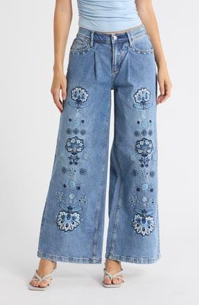 Free People Eloise Wide Leg Jeans in Medium Wash at Nordstrom Rack, Size 30